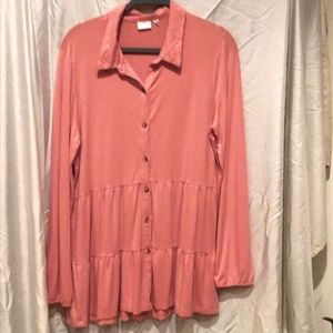 XL New Directions pinky peach longer style top